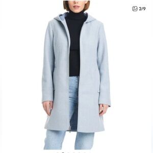 Vince Camuto Sky Blue Hooded Coat